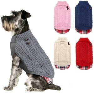 KYEESE Gingham Dog Sweater for Small Dogs