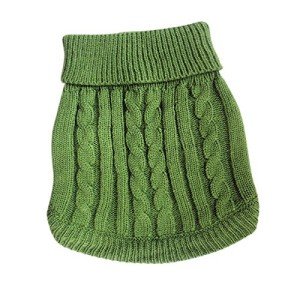 Classic Green Turtleneck Dog Sweater - Large