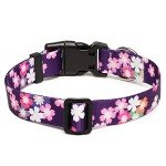 Mercano Adjustable Soft Nylon Dog Collar - Floral Pink