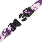 Mercano Adjustable Soft Nylon Dog Collar - Floral Pink