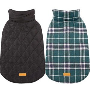 Cozy Reversible Plaid Dog Coat for Winter