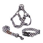 Adjustable Dog Harness and Leash Set - Checkered