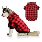 Red Plaid Dog Hoodie Sweater with Pocket