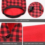 Red Plaid Dog Hoodie Sweater with Pocket