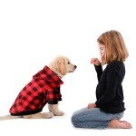 Red Plaid Dog Hoodie Sweater with Pocket