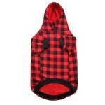 Red Plaid Dog Hoodie Sweater with Pocket