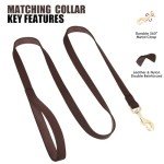 Soft Leather Dog Collar and Leash Set for Dogs