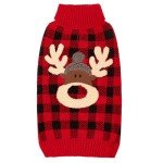 Reindeer Dog Christmas Sweater with Leash Hole, XL