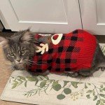 Reindeer Dog Christmas Sweater with Leash Hole, XL