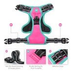 Reflected Adjustable No Pull Dog Harness - Pink