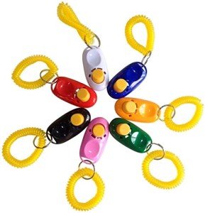 7-Pack Multicolor Dog Clickers with Wrist Bands