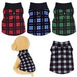 Buffalo Plaid Dog Sweaters with Leash Ring