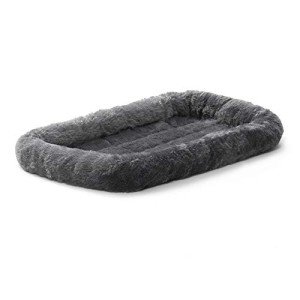Gray Bolster Dog Bed for Crates, 22-Inch