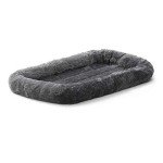 Gray Bolster Dog Bed for Crates, 22-Inch