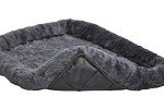 Gray Bolster Dog Bed for Crates, 22-Inch