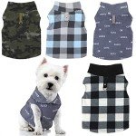 Plaid Fleece Dog Sweater with Leash Ring Set