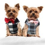 Plaid Fleece Dog Sweater with Leash Ring Set