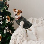 Plaid Fleece Dog Sweater with Leash Ring Set