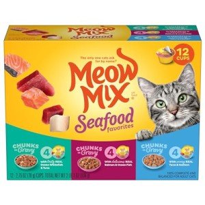 Meow Mix Seafood Favorites Chunky Cat Food Pack