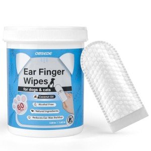 OBSEDE Dog Ear and Paw Wipes, 60 Count