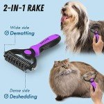 Pet Grooming Brush and Metal Comb Combo