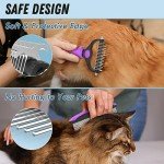 Pet Grooming Brush and Metal Comb Combo