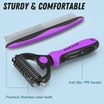 Pet Grooming Brush and Metal Comb Combo