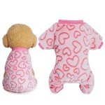 Cozy Pink Dog Pajamas with Heart Print