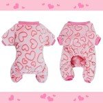 Cozy Pink Dog Pajamas with Heart Print