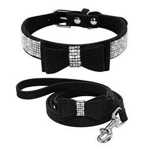Bling Rhinestone Dog Collar and Leash Set
