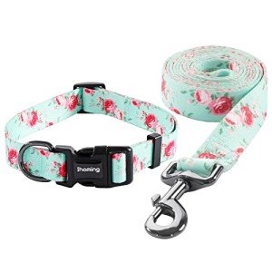 Floral Dog Collar and Leash Set for Training