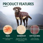 Waterproof Reversible Dog Coat - Plaid Winter Jacket