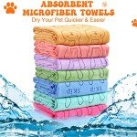 8 Pack Microfiber Dog Bath Towels - Quick Dry