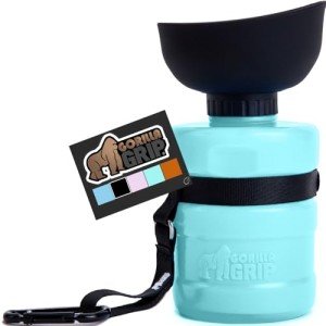 Gorilla Grip Portable Dog Water Bottle and Bowl