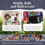 Vivid Floral Dog Collar and Leash Set