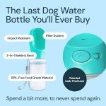 Portable Dog Water Bottle with Bowl - 12 oz