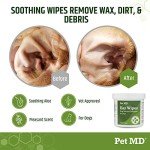 Dog Ear Cleaner Wipes with Aloe and Eucalyptus