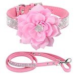 Rhinestone Dog Collar and Leash Set - Pink Bling