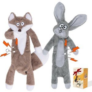 Squeaky Crinkle Dog Toys - No Stuffing, 2 Pack