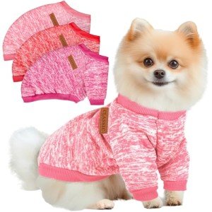 3-Pack Winter Fleece Dog Sweaters for Small Pets