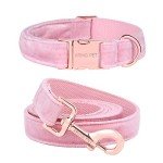 Velvet Dog Collar and Leash Set for Pets