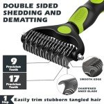 Augwind 3PCS Shedding Dog Brush Set (Green/Black)