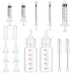 Pet Nursing Bottle Kit with Feeding Nipples & Syringes