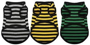 3-Pack Striped Dog Tank Tops - Breathable Cotton