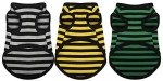 3-Pack Striped Dog Tank Tops - Breathable Cotton