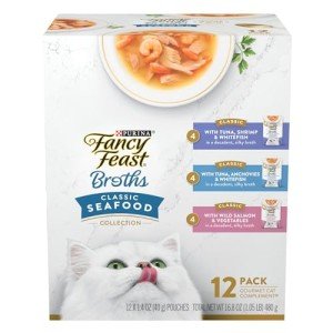 Fancy Feast Lickable Cat Food Broth Variety Pack