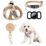 Plaid Dog Harness with Collar and Leash Set