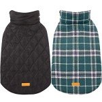 Reversible Waterproof Winter Dog Coat - Green Plaid