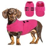 Cozy Fleece Dog Sweater with Leash Hole - Pink