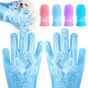 Dog Bath Gloves & Toothbrushes Grooming Kit